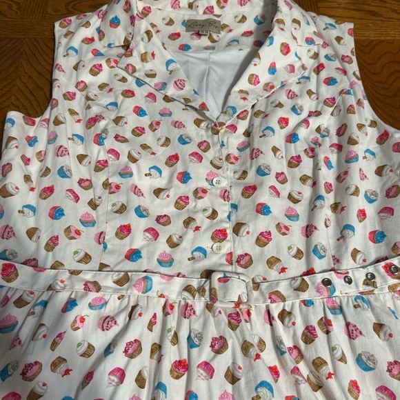 Lindy Bop Matilda Cupcake Print Fit & Flare Dress 18 Retro Inspired Rockabilly - Picture 4 of 16
